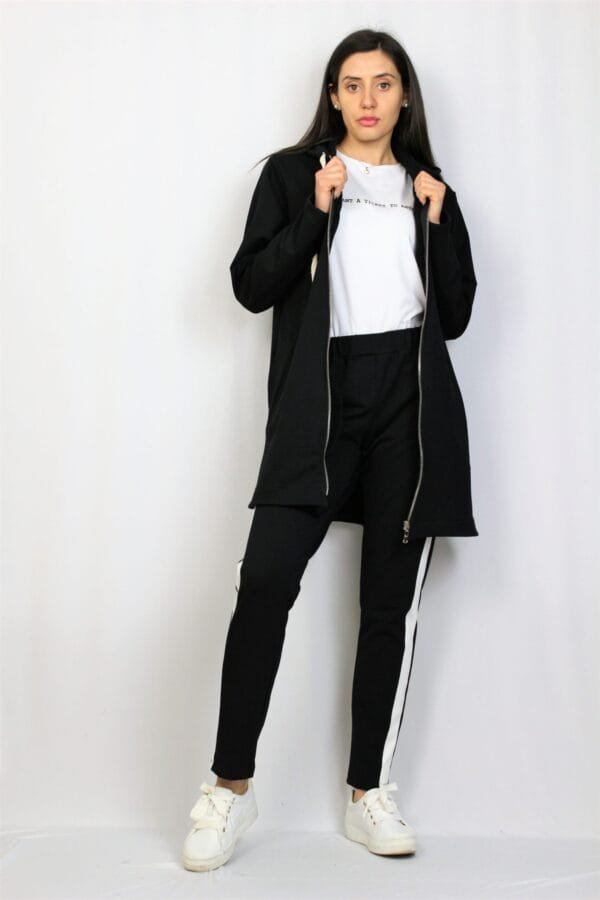 Жилетка - суитшърт с цип черна - Image 4