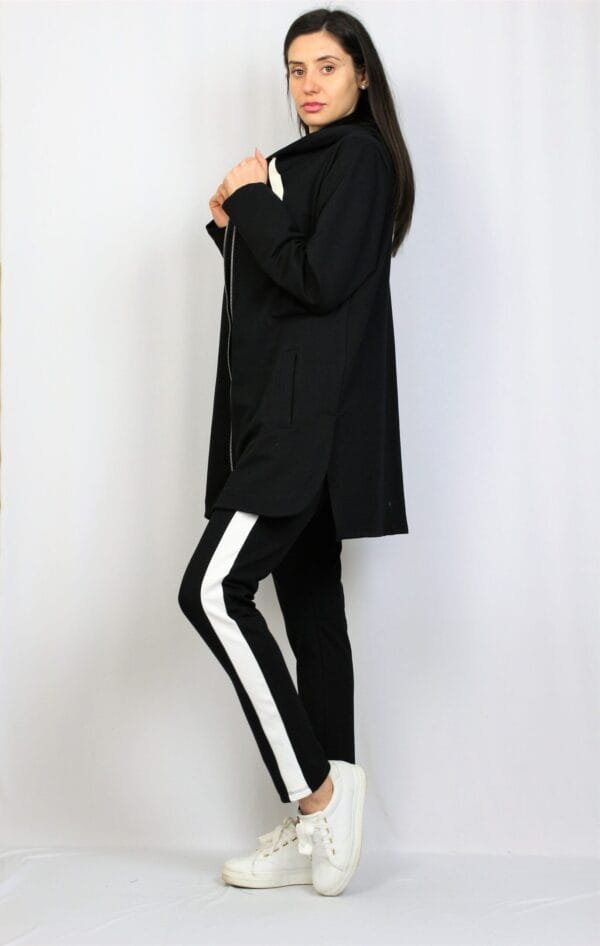 Жилетка - суитшърт с цип черна - Image 5