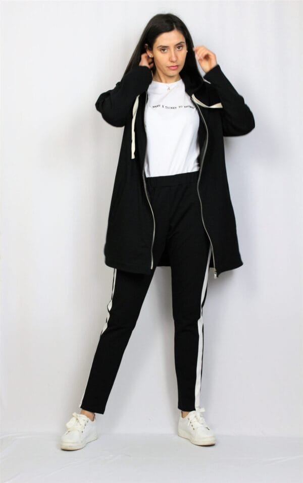 Жилетка - суитшърт с цип черна - Image 7