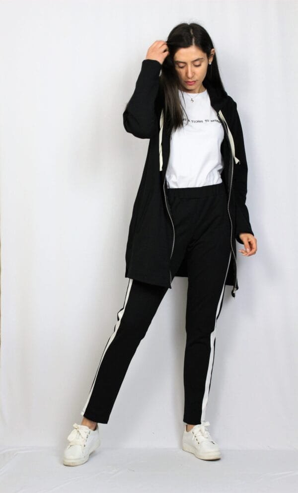 Жилетка - суитшърт с цип черна - Image 6