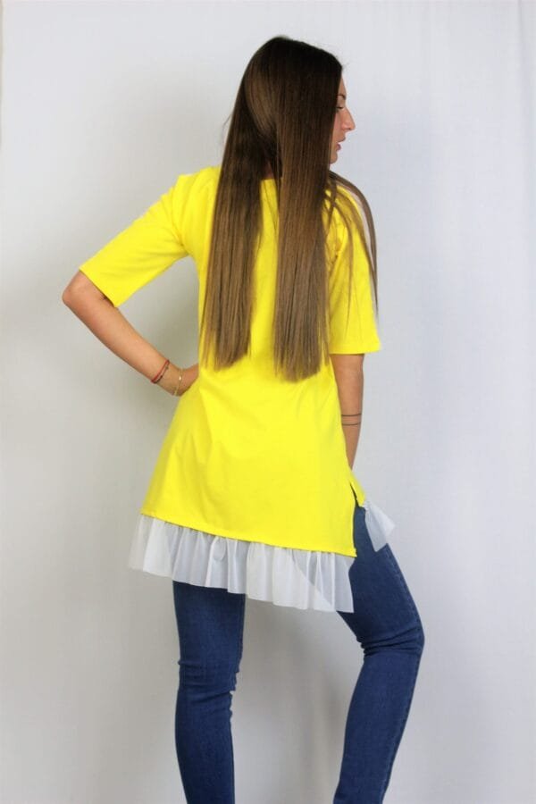 Туника с тюл жълта - Image 4