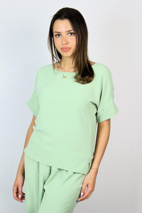 Блуза с паднал ръкав резеда - Image 4