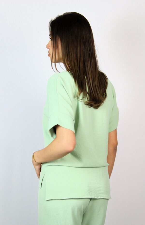 Блуза с паднал ръкав резеда - Image 6