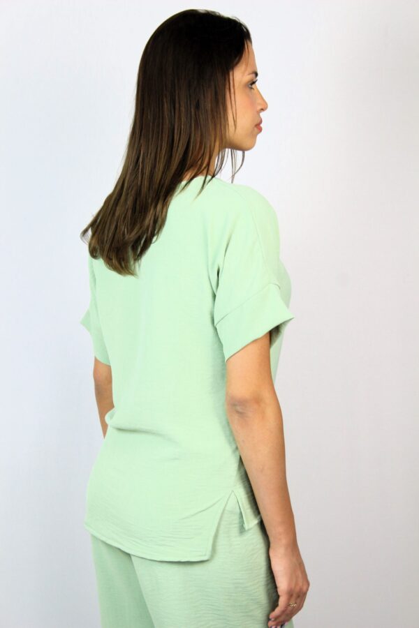 Блуза с паднал ръкав резеда - Image 5