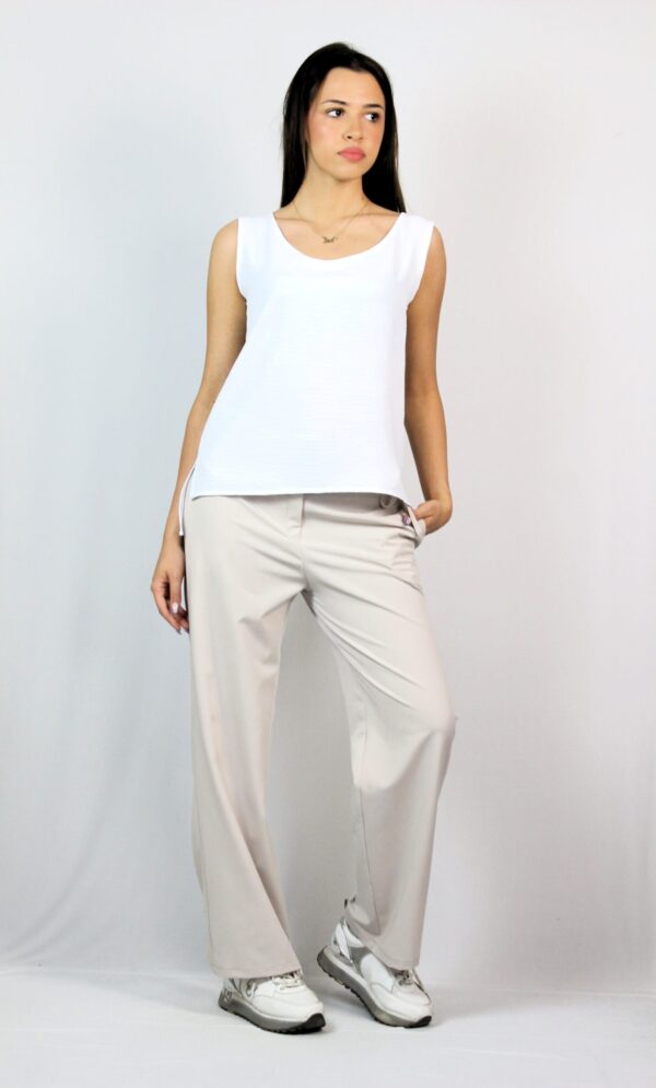 Асиметричен потник бял - Image 4