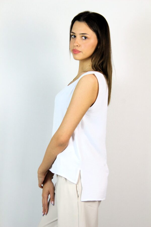 Асиметричен потник бял - Image 10