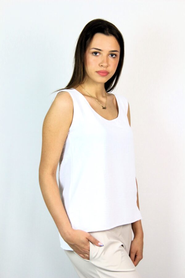 Асиметричен потник бял - Image 8