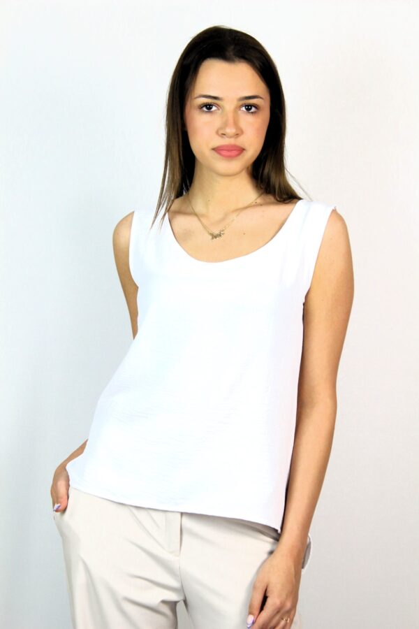 Асиметричен потник бял - Image 7