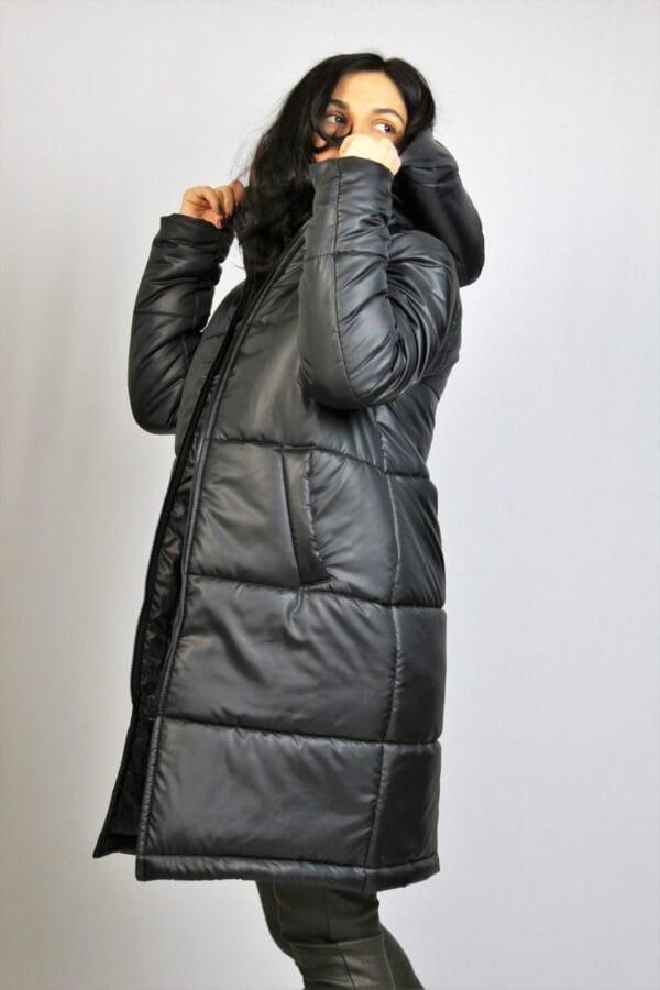 Дълго ватирано яке черно - Image 11