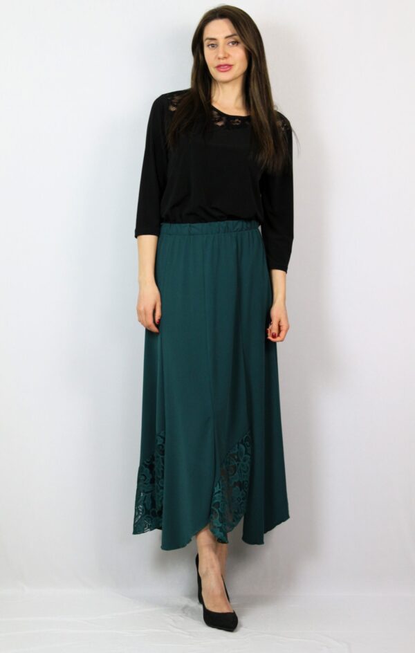 Блуза с платка дантела черна - Image 4