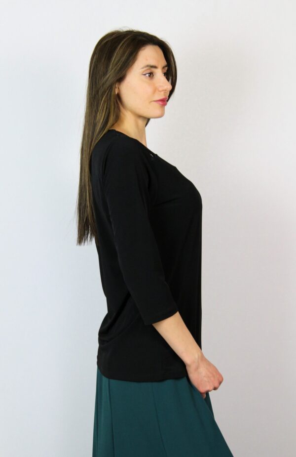 Блуза с платка дантела черна - Image 3