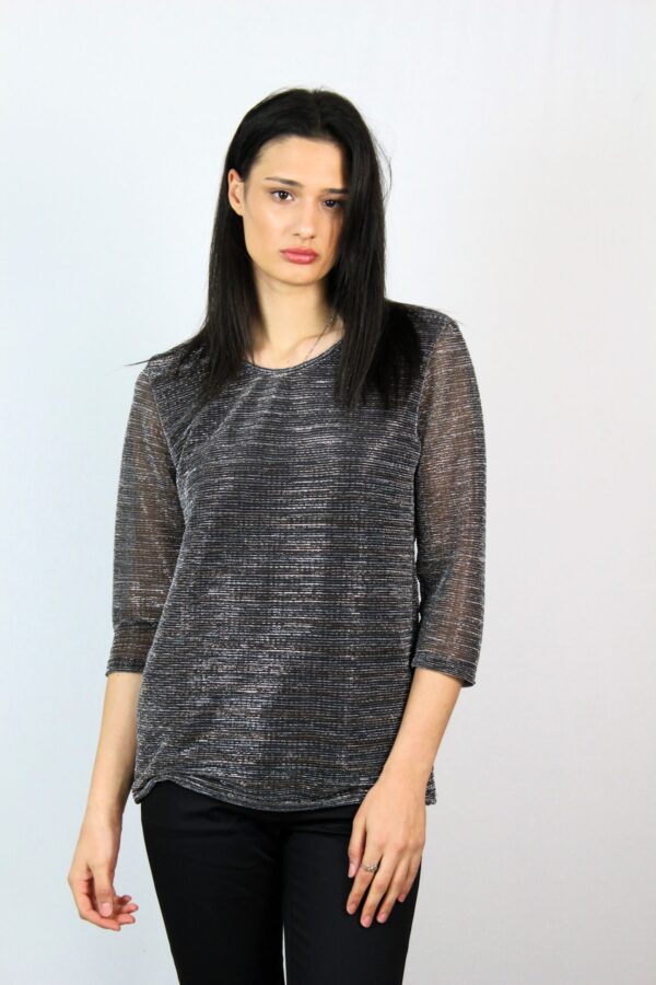 Блуза сребристо ламе райе - Image 4