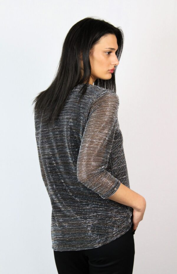 Блуза сребристо ламе райе - Image 3