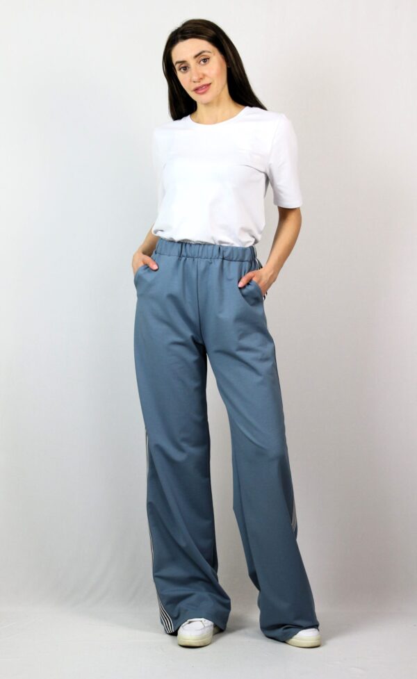 Спортен панталон с ивици 03 син - Image 4