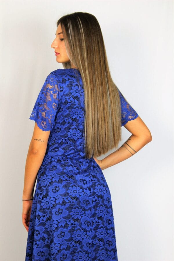 Дантелена рокля кралско синя - Image 6