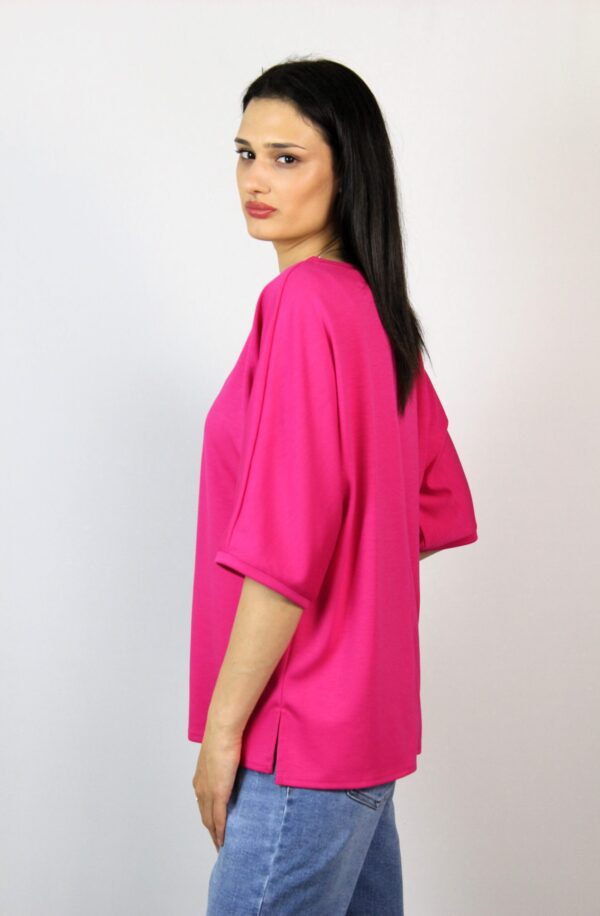 Блуза с паднал ръкав циклама - Image 6