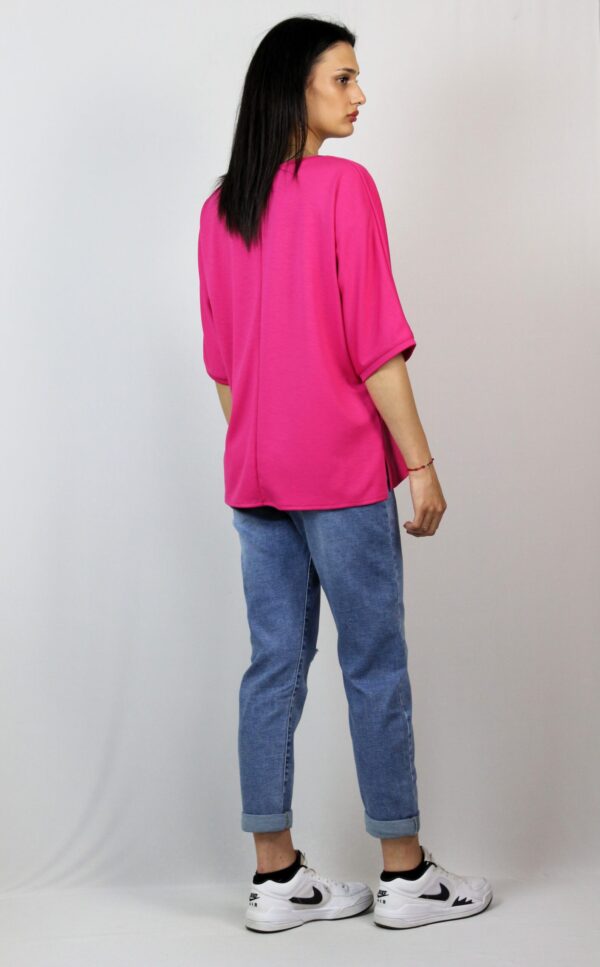 Блуза с паднал ръкав циклама - Image 3