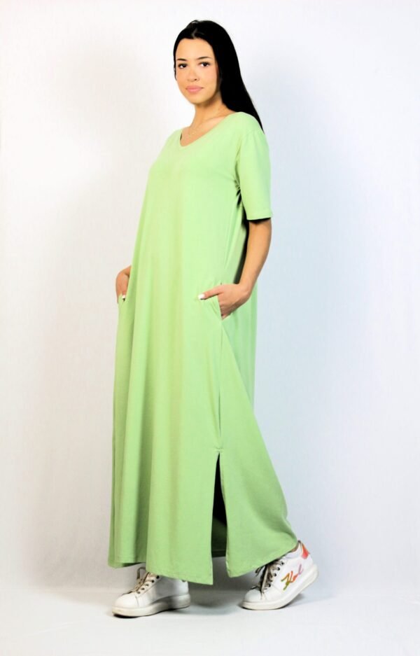 Дълга памучна рокля резеда - Image 4