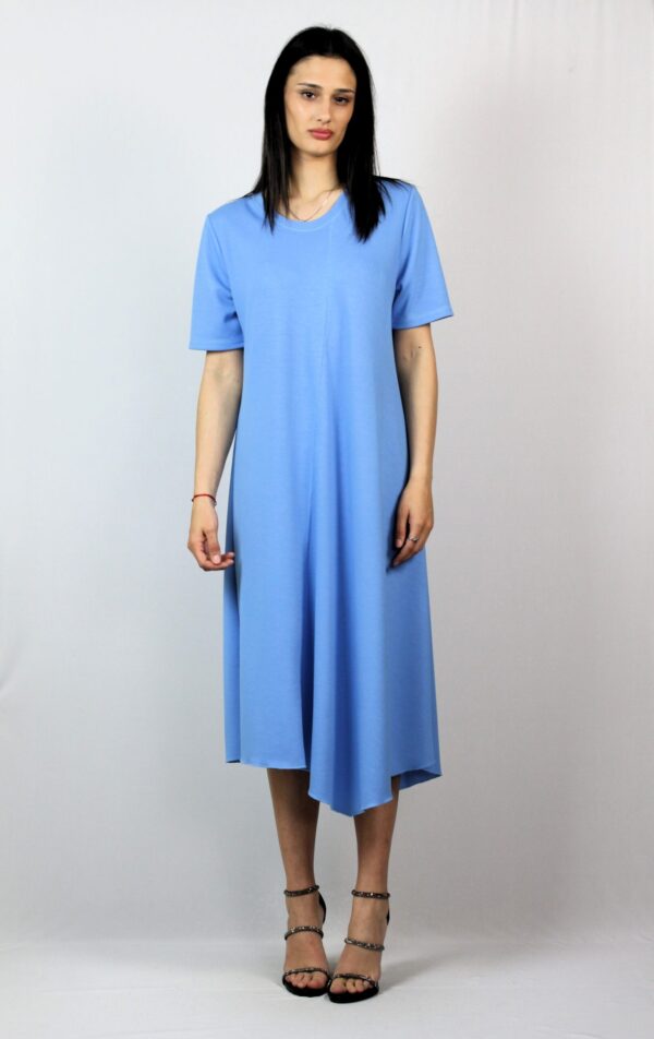 Асиметрична рокля синя - Image 7