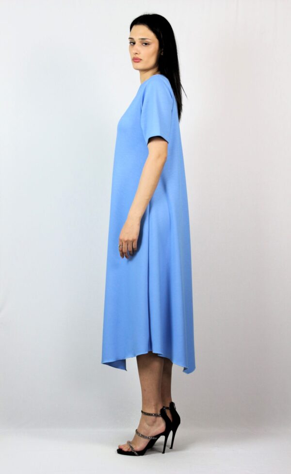 Асиметрична рокля синя - Image 3