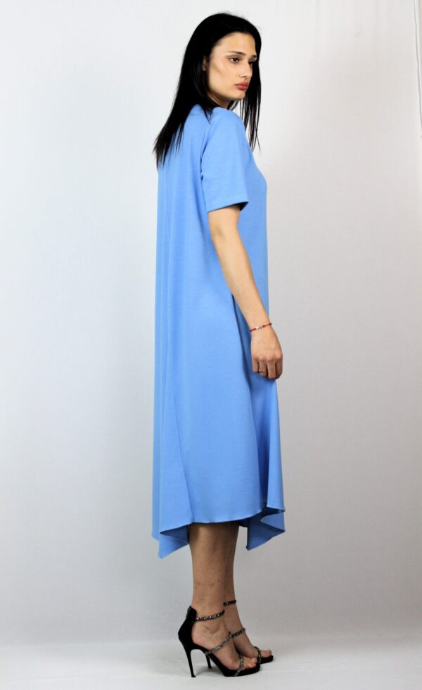 Асиметрична рокля синя - Image 5