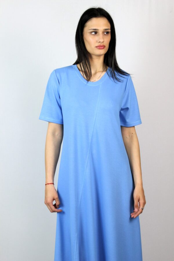 Асиметрична рокля синя - Image 10