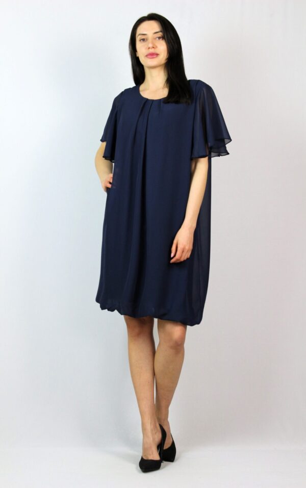 Рокля балон шифон тъмносиня - Image 8