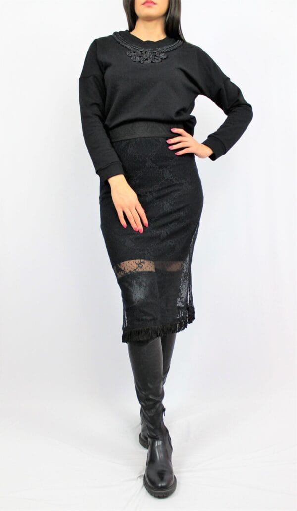 Блуза - суитшърт в черно - Image 3