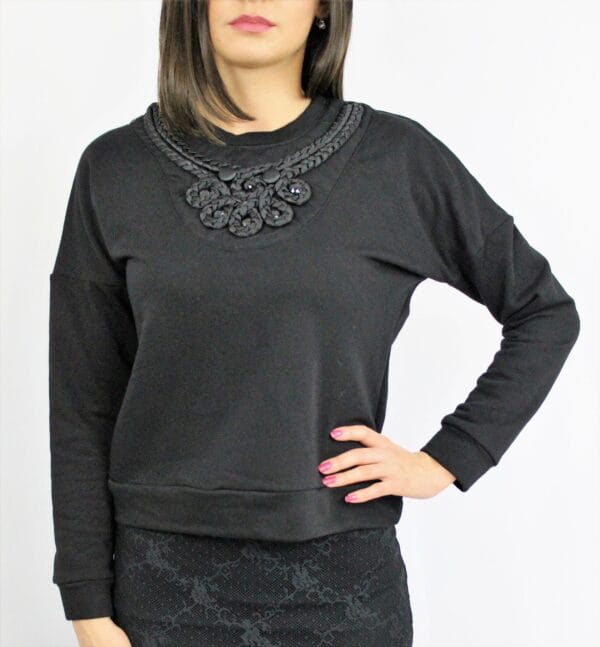 Блуза - суитшърт в черно - Image 6