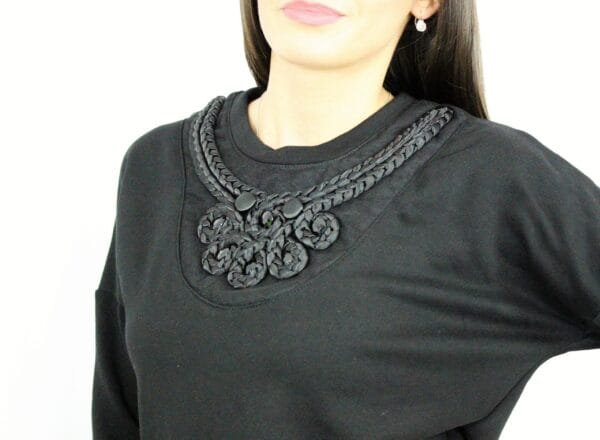 Блуза - суитшърт в черно - Image 4