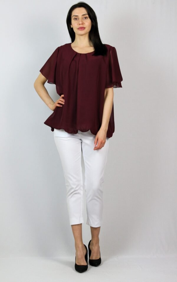 Блуза балон шифон бордо - Image 4