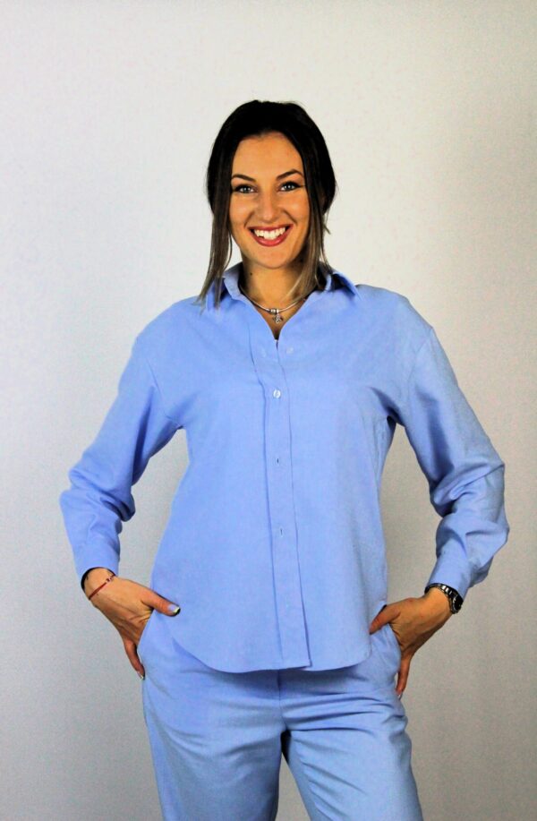 Риза лен светлосиня - Image 3