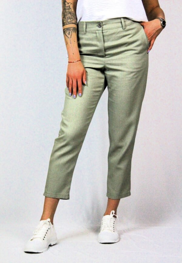 Панталон лен каки 02 - Image 3