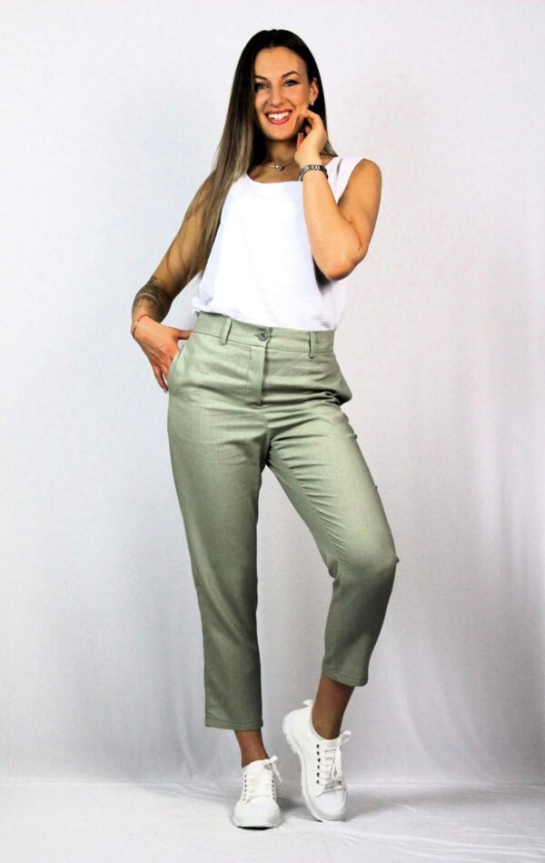 Панталон лен каки 02 - Image 7