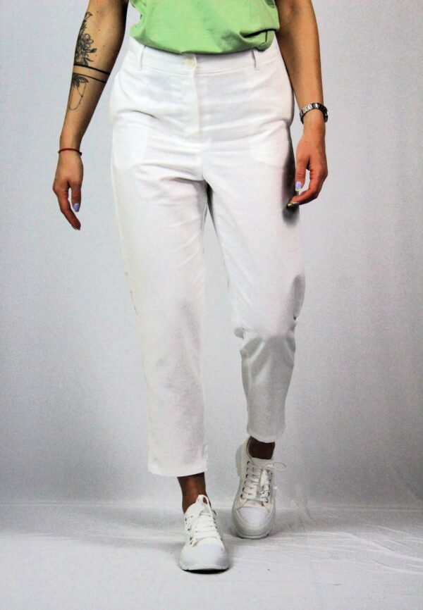 Панталон лен бял 02 - Image 4