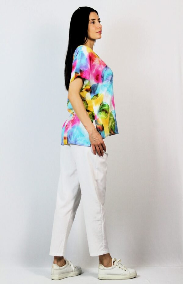 Панталон лен бял 02 - Image 3