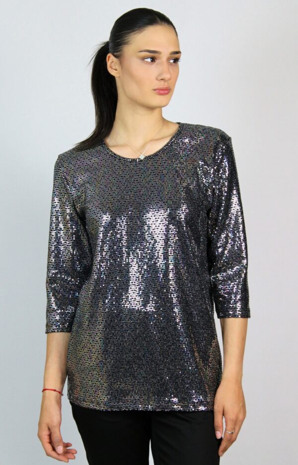 Блуза сребърно ламе точки - Image 3