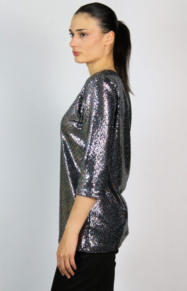 Блуза сребърно ламе точки - Image 4