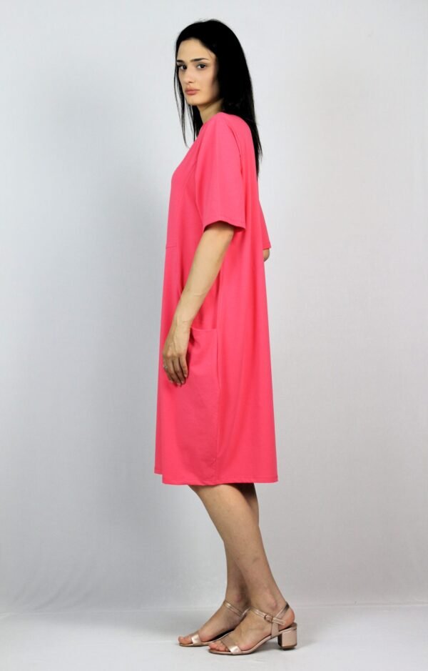 Рокля памук с чупки корал - Image 8