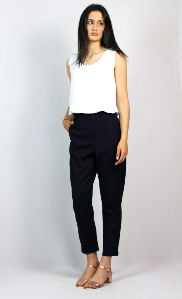 Панталон лен тъмно син 02 - Image 8