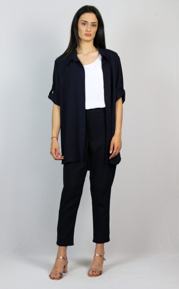 Свободна риза тъмно синя - Image 7