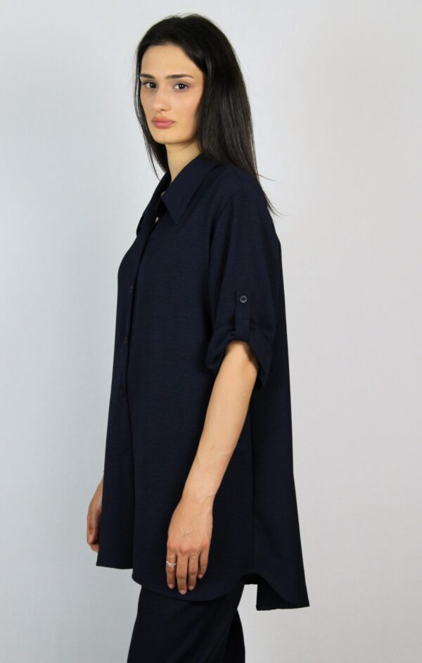 Свободна риза тъмно синя - Image 6