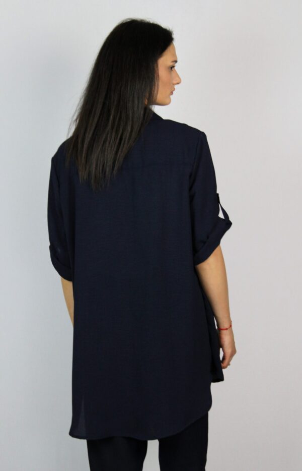 Свободна риза тъмно синя - Image 4