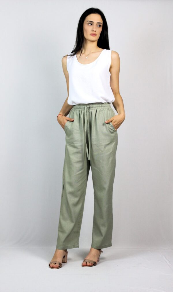Панталон лен каки - Image 3