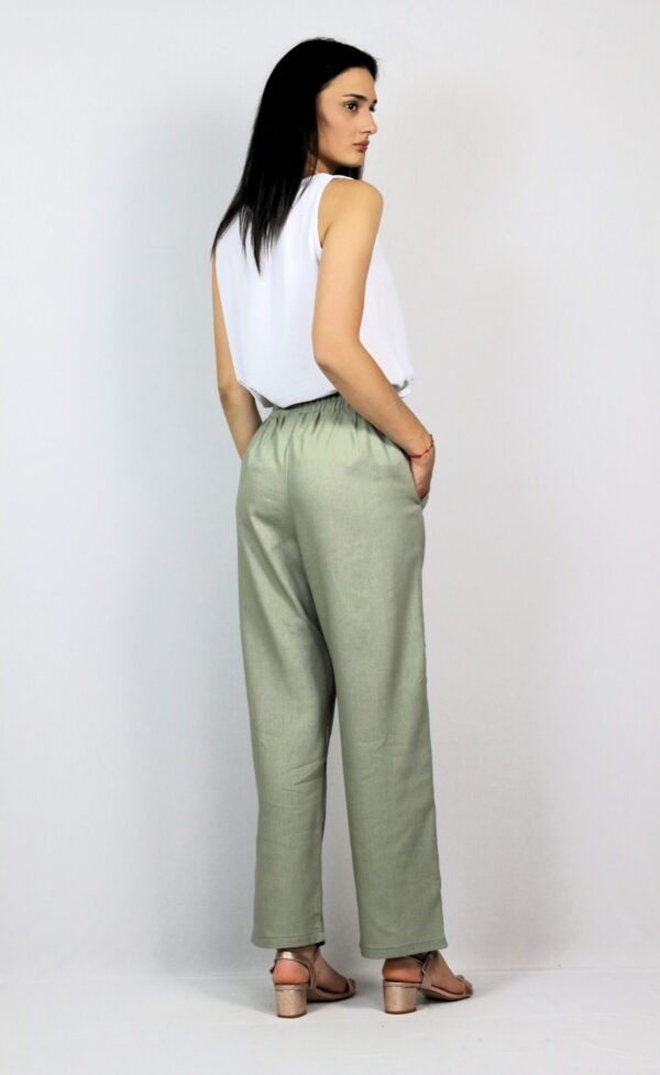 Панталон лен каки - Image 4