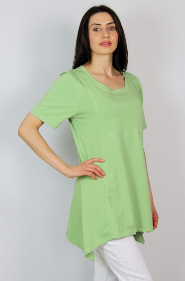 Асиметрична туника с къс ръкав резида - Image 4