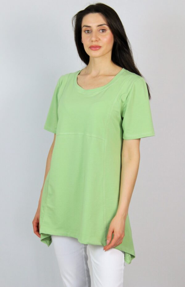 Асиметрична туника с къс ръкав резида - Image 6