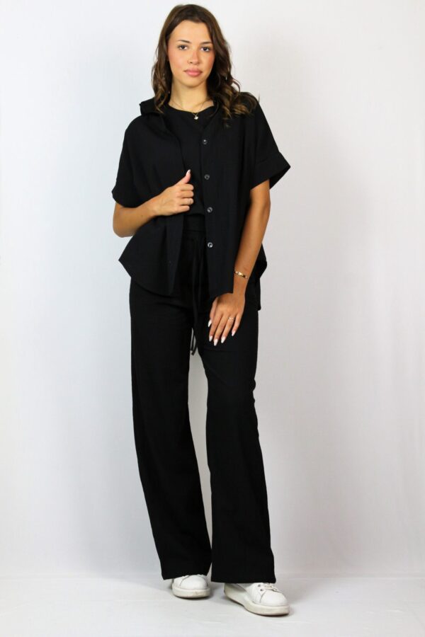Риза памук черна - Image 3