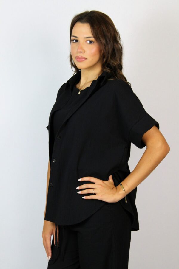 Риза памук черна - Image 6