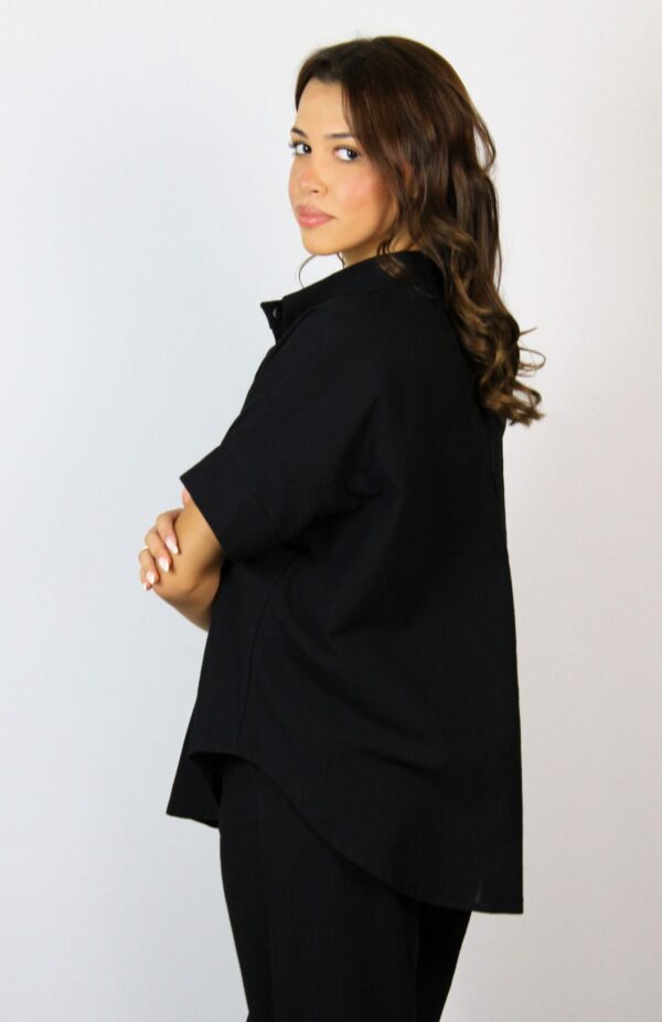 Риза памук черна - Image 5